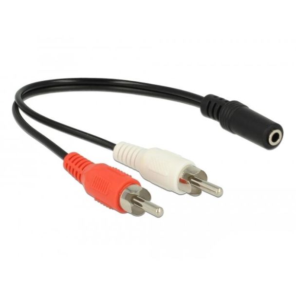 DeLOCK 85806 cavo audio 0,2 m 2 x RCA 3.5mm Nero, Rosso, Bianco