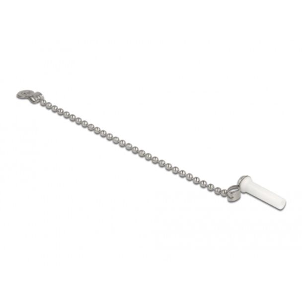 DeLOCK Fiber optic dust cap with chain for LC plug white