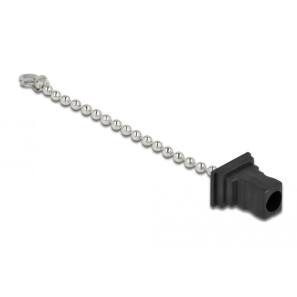 DeLOCK Fiber optic dust cap with chain for SC plug black