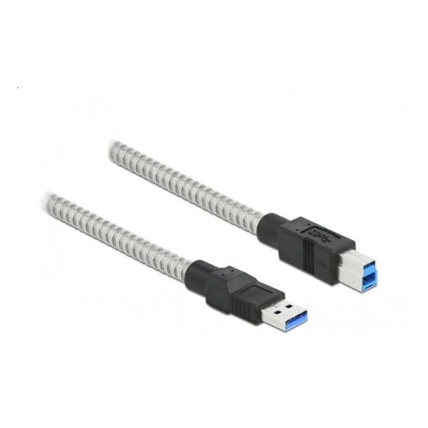 DeLOCK Cavo USB 3.2 Gen 1 di Tipo-A maschio per Tipo-B maschio con rivestimento metallico da 1 m