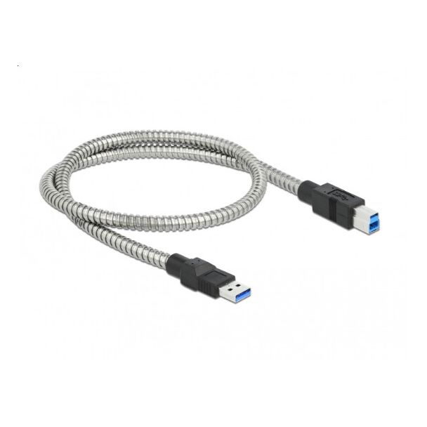 DeLOCK USB 3.2 Gen 1 Cable Type-A male to Type-B male with metal jacket 0.5 m
