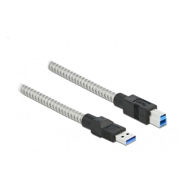 DeLOCK Cavo USB 3.2 Gen 1 di Tipo-A maschio per Tipo-B maschio con rivestimento metallico da 0,5 m