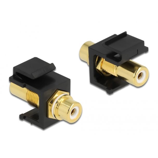 DeLOCK Modulo Keystone RCA femmina > RCA femmina placcato oro bianco / nero