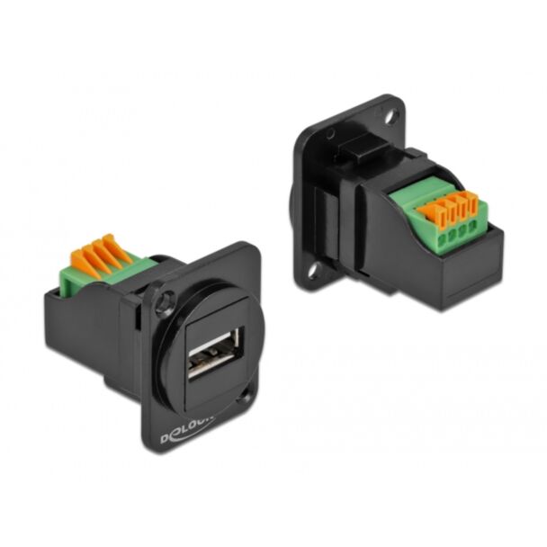 DeLOCK D-Type Module USB 2.0 Type-A female to terminal block
