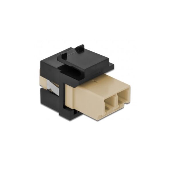 DeLOCK Keystone Module LC Duplex female to LC Duplex female beige / black