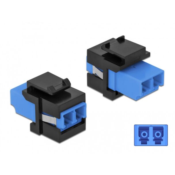 DeLOCK Modulo Keystone LC Duplex femmina per LC Duplex femmina blu / nero