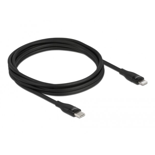 DeLOCK Data and charging cable USB Type-C to Lightning for iPhone, iPad and iPod black 2 m MFi