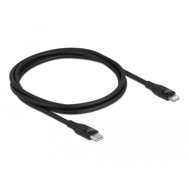 DeLOCK Data and charging cable USB Type-C to Lightning for iPhone, iPad and iPod black 1 m MFi