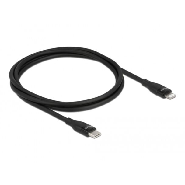 DeLOCK Data and charging cable USB Type-C to Lightning for iPhone, iPad and iPod black 1 m MFi