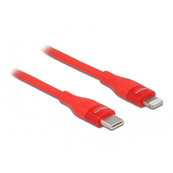DeLOCK Data and charging cable USB Type-C to Lightning for iPhone, iPad and iPod red 2 m MFi