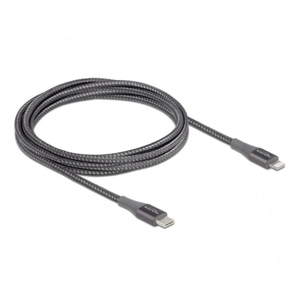 DeLOCK Data and charging cable USB Type-C to Lightning for iPhone, iPad and iPod grey 2 m MFi