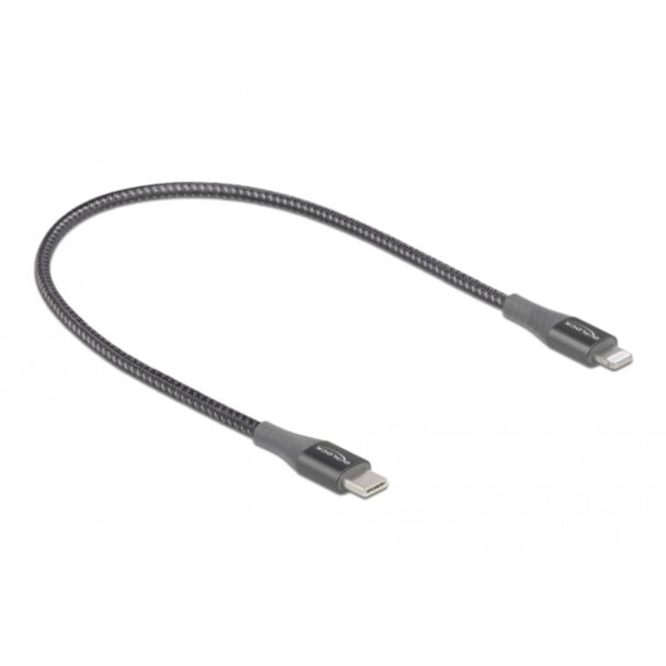 DeLOCK Data and charging cable USB Type-C to Lightning for iPhone, iPad and iPod grey 0.5 m MFi