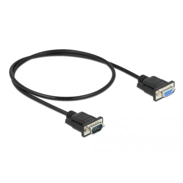 DeLOCK Serial Cable RS-232 D-Sub9 male to female with narrow plug housing 0.5 m