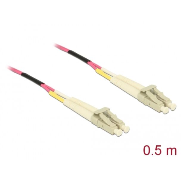 DeLOCK Cable Optical Fibre LC to LC Multi-mode OM4 0,5 m