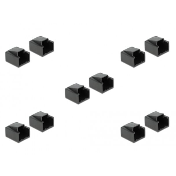 DeLOCK 86470 socket safety cover RJ-45 Black 10 pc(s)