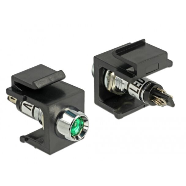 DeLOCK 86456 wire connector Keystone LED Black, Green, Stainless steel