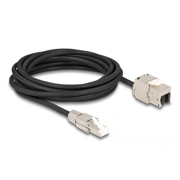DeLOCK Cavo RJ45 maschio assemblato in campo a modulo Keystone RJ45 femmina Cat.6A da 5 m