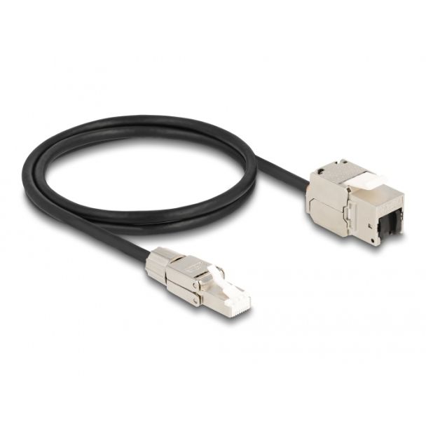 DeLOCK Cavo RJ45 maschio assemblato in campo a modulo Keystone RJ45 femmina Cat.6A da 1 m