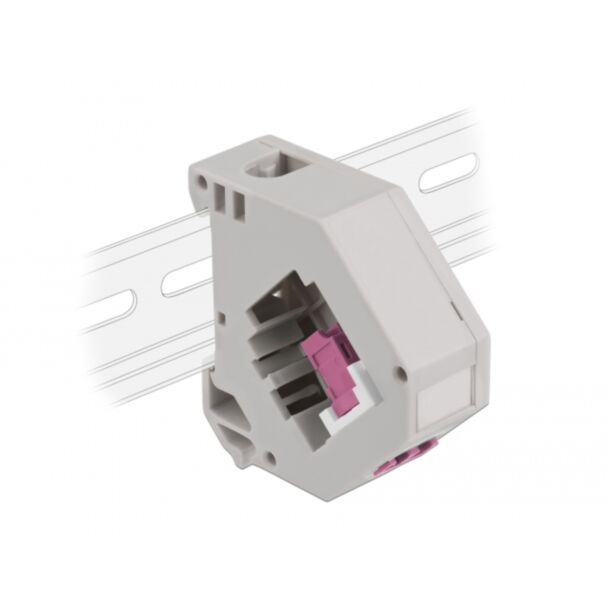 DeLOCK Adattatore guida DIN con Keystone LC Duplex femmina per LC Duplex femmina viola