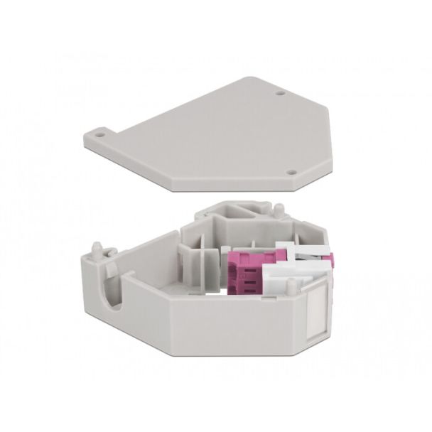 DeLOCK Adattatore guida DIN con Keystone LC Duplex femmina per LC Duplex femmina viola