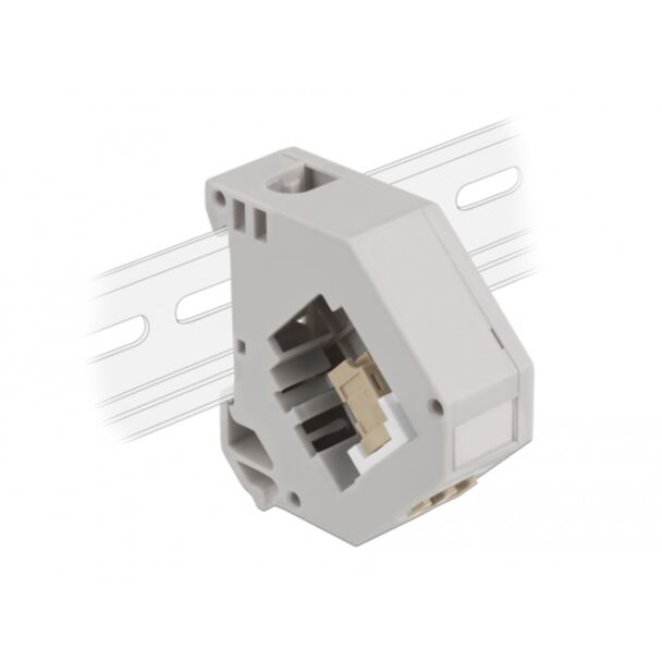DeLOCK Adattatore guida DIN con Keystone LC Duplex femmina per LC Duplex femmina beige
