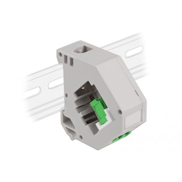 DeLOCK DIN rail Adapter with Keystone LC Duplex female to LC Duplex female green