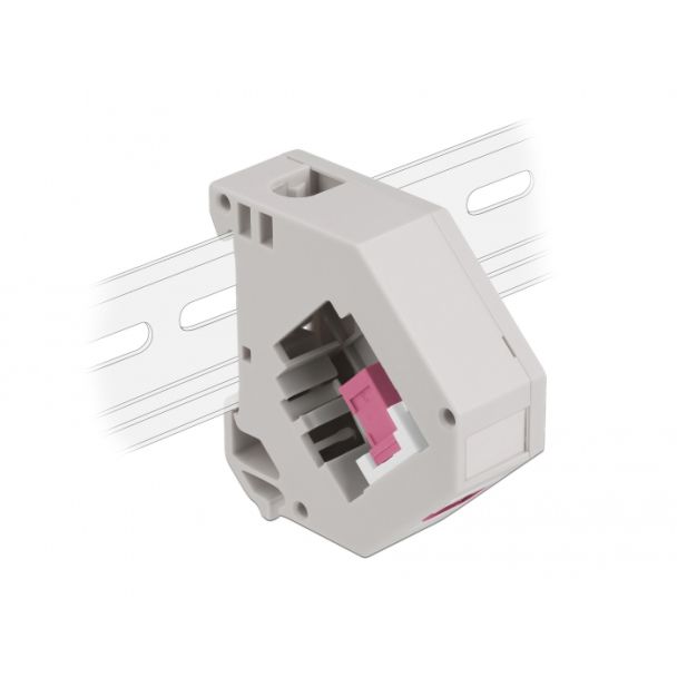 DeLOCK DIN rail Adapter with Keystone SC Simplex female to SC Simplex female violet