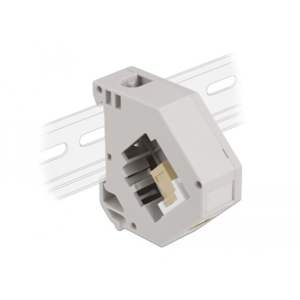 DeLOCK DIN rail Adapter with Keystone SC Simplex female to SC Simplex female beige