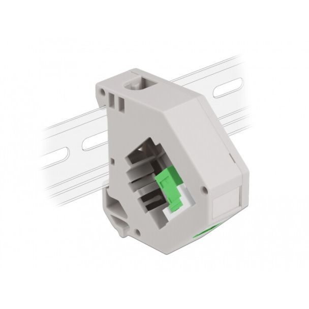 DeLOCK DIN rail Adapter with Keystone SC Simplex female to SC Simplex female green