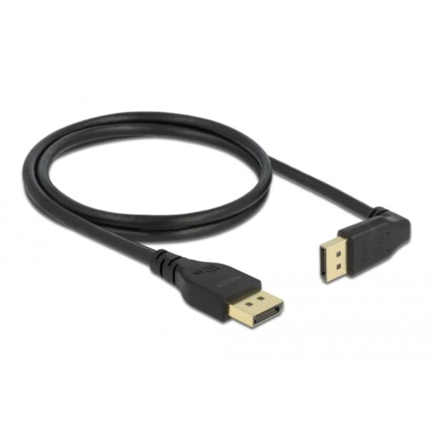DeLOCK Cavo DisplayPort da maschio diritto a maschio 90° angolato vers l'alto 8K 60 Hz 1 m privo di fermo