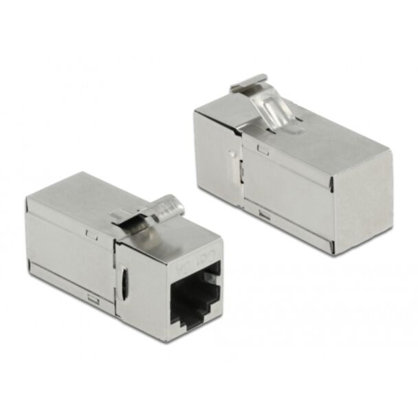 DeLOCK Keystone Module RJ45 jack to RJ45 jack Cat.6A 90° angled