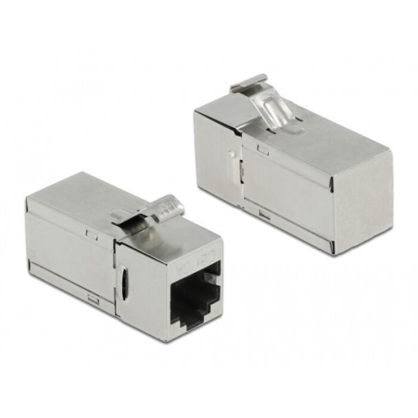 DeLOCK Keystone Module RJ45 jack to RJ45 jack Cat.6A 90° angled