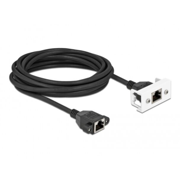 DeLOCK Network Extension Cable for Easy 45 Module S/FTP RJ45 jack to RJ45 jack Cat.6A 5 m black