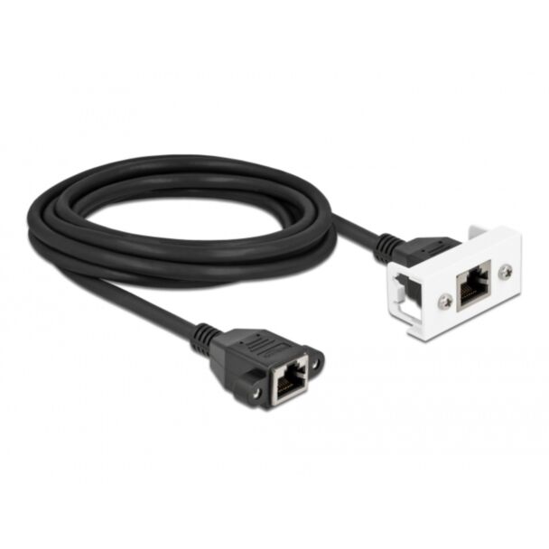 DeLOCK Network Extension Cable for Easy 45 Module S/FTP RJ45 jack to RJ45 jack Cat.6A 3 m black