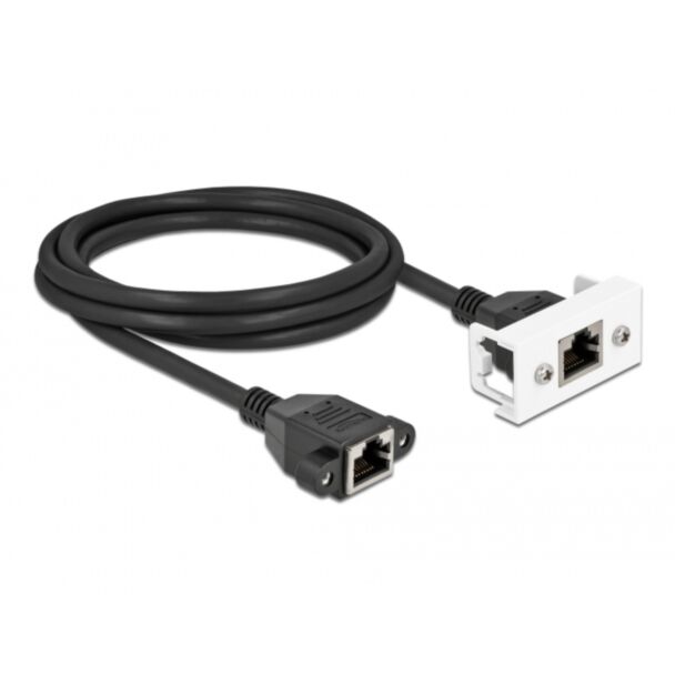 DeLOCK Network Extension Cable for Easy 45 Module S/FTP RJ45 jack to RJ45 jack Cat.6A 2 m black