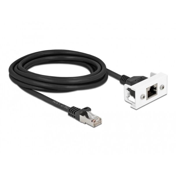 DeLOCK Network Extension Cable for Easy 45 Module S/FTP RJ45 plug to RJ45 jack Cat.6A 3 m black