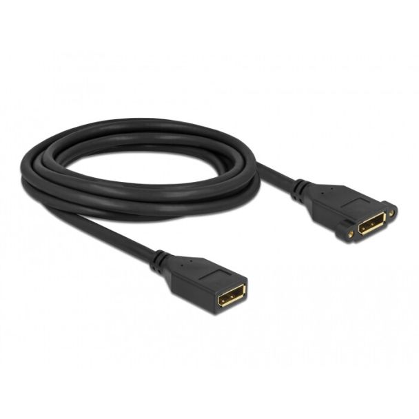 DeLOCK DisplayPort 1.2 cable female to female panel-mount 4K 60 Hz 3 m