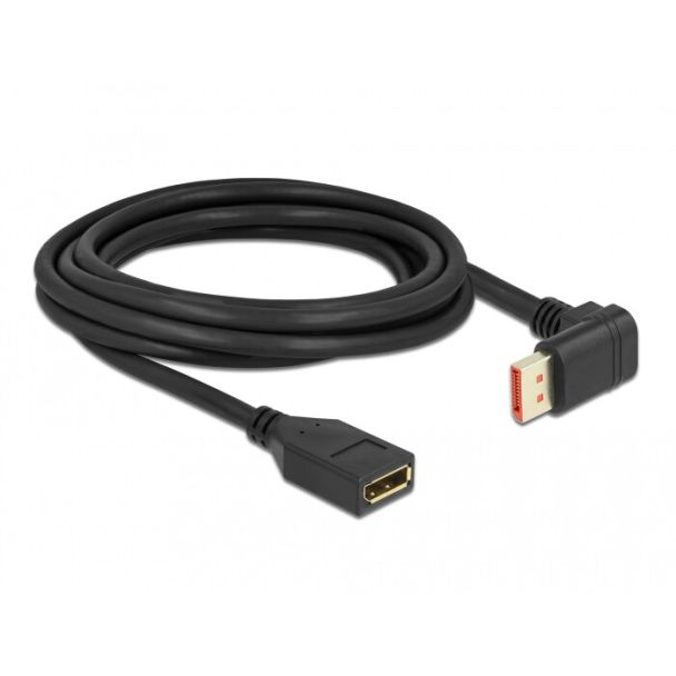 DeLOCK DisplayPort extension cable male 90° downwards angled to female 8K 60 Hz 3 m