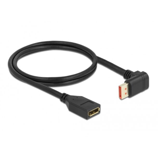 DeLOCK Cavo prolunga DisplayPort maschio 90° angolato vers il basso a femmina 8K 60 Hz 1 m