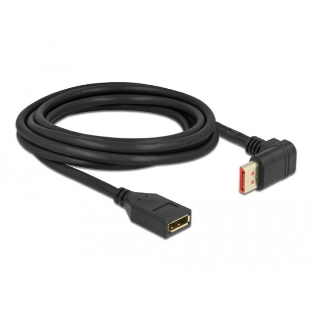 DeLOCK Cavo prolunga DisplayPort maschio 90° angolato vers l'alto a femmina 8K 60 Hz 3 m