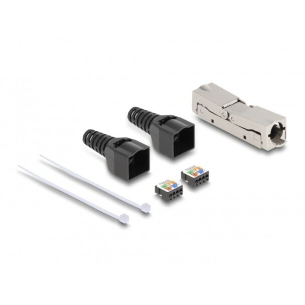 DeLOCK RJ45 Coupler LSA to LSA with strain relief Cat.6A toolfree