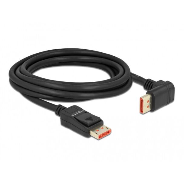 DeLOCK Cavo DisplayPort da maschio diritto a maschio 90° angolato vers l'alto 8K 60 Hz 3 m