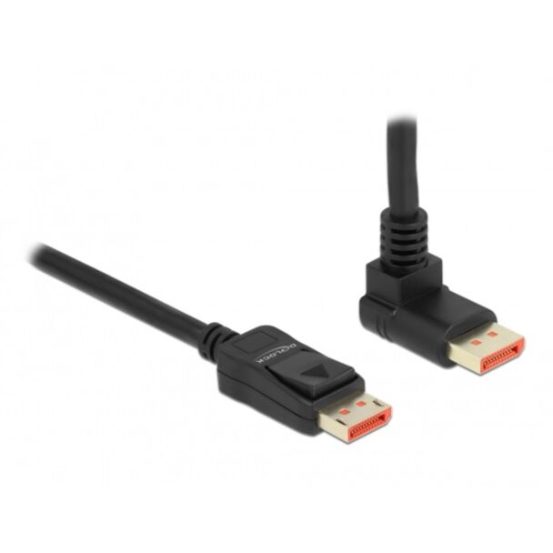 DeLOCK DisplayPort cable male straight to male 90° upwards angled 8K 60 Hz 3 m