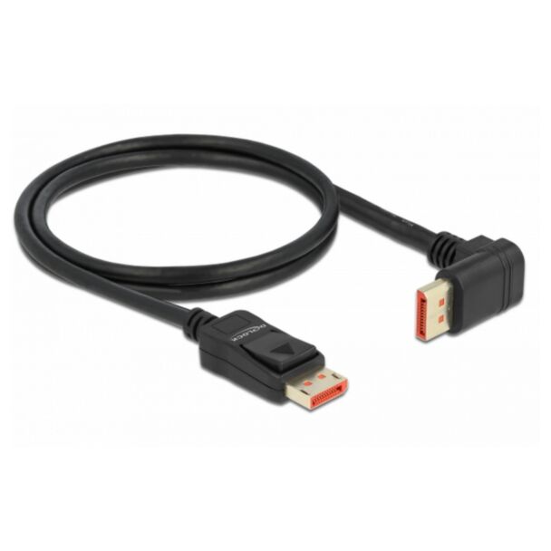 DeLOCK DisplayPort cable male straight to male 90° upwards angled 8K 60 Hz 1 m