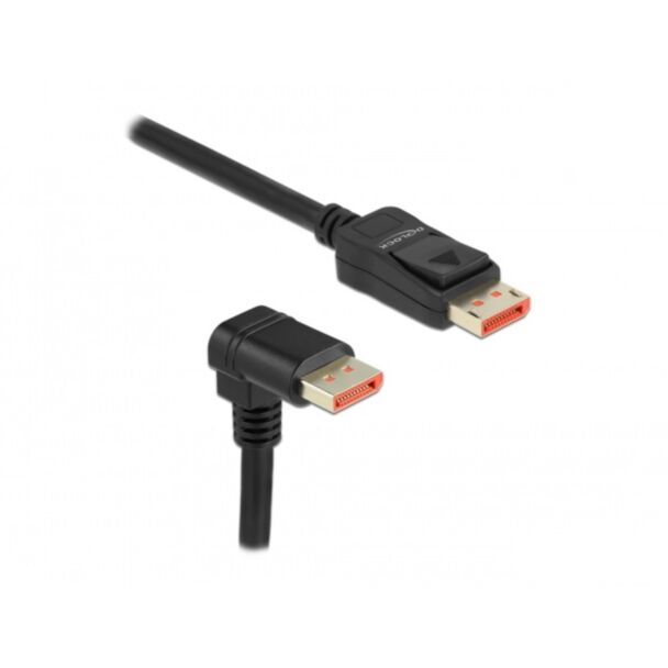 DeLOCK DisplayPort cable male straight to male 90° downwards angled 8K 60 Hz 3 m