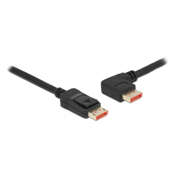 DeLOCK DisplayPort cable male straight to male 90° left angled 8K 60 Hz 2 m