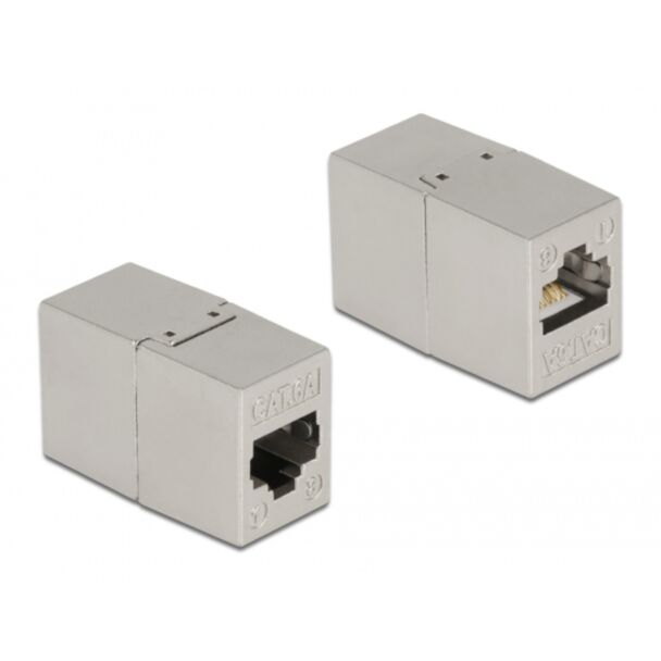 DeLOCK Adapter RJ45 jack to RJ45 jack Cat.6A metal