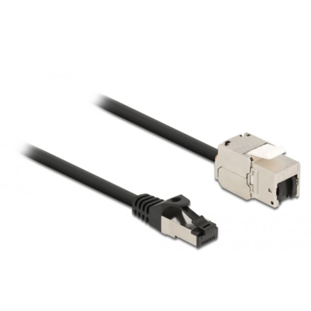 DeLOCK Cable RJ45 plug to Keystone Module RJ45 jack Cat.6A 5 m black