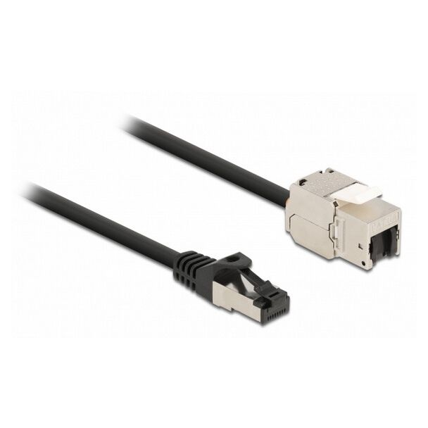 DeLOCK Cable RJ45 plug to Keystone Module RJ45 jack Cat.6A 50 cm black