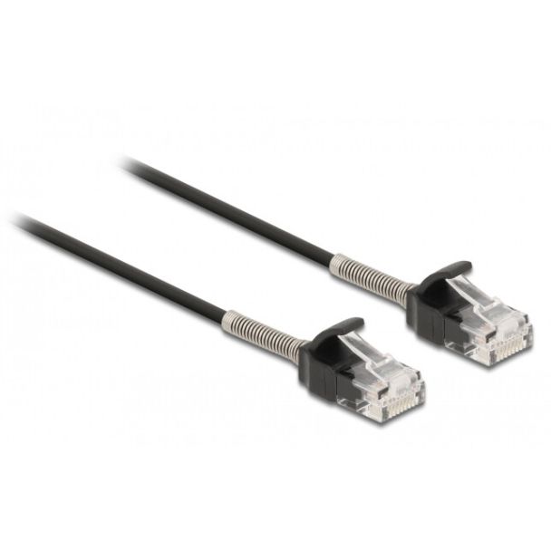 DeLOCK Cable RJ45 plug to RJ45 plug with bend protection Cat.6A 1 m black